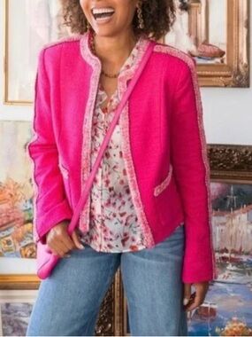 Cabi Ballroom Pink Tweed Blazer Sz M